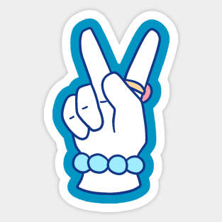 Girl Peace Sign Sticker